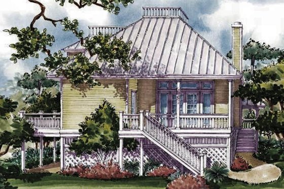 Exterior - Rear Elevation for Country House Plan #930-29 - 2 bed, 2 bath