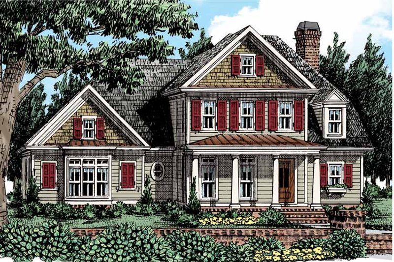 Home Plan - Exterior - Front Elevation 3 for Colonial House Plan #927-436 - 4 bed, 3.5 bath
