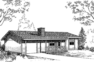 Ranch Exterior - Front Elevation Plan #60-679