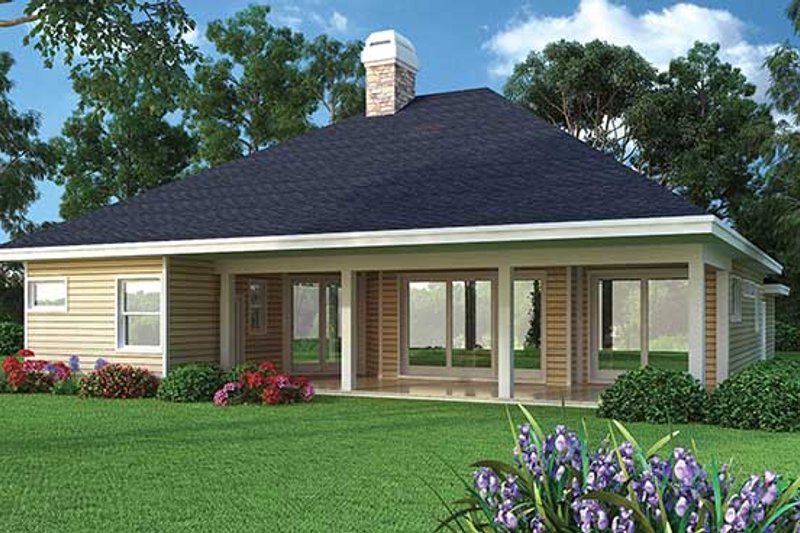 Home Plan - Exterior - Rear Elevation for Ranch House Plan #417-800 - 3 bed, 2 bath
