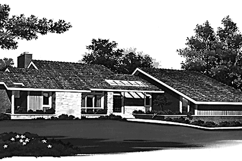 House Blueprint - Contemporary Exterior - Front Elevation Plan #72-784