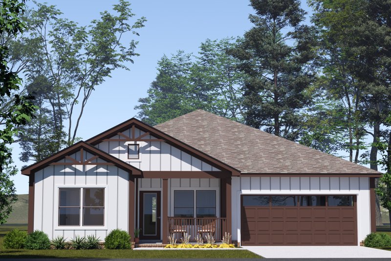 House Blueprint - Farmhouse Exterior - Front Elevation Plan #513-2388