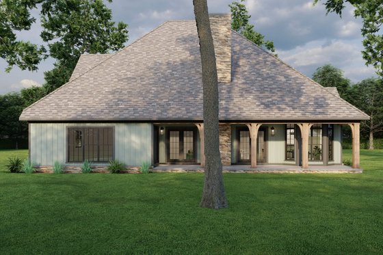 Exterior - Rear Elevation for Traditional House Plan #17-2881 - 4 bed, 3 bath