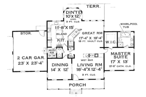 Floor Plan - Main Floor for Farmhouse House Plan #3-261 - 4 bed, 2.5 bath