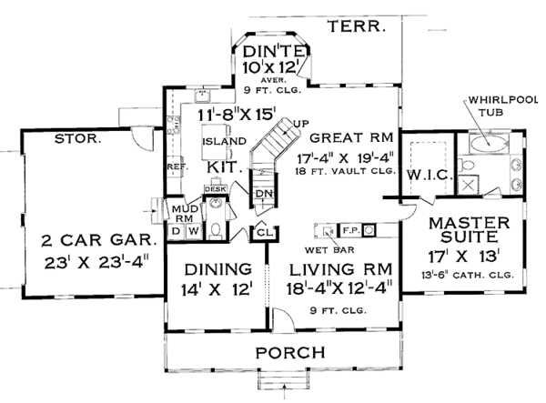 House Plan Design - Colonial Floor Plan - Main Floor Plan #3-261