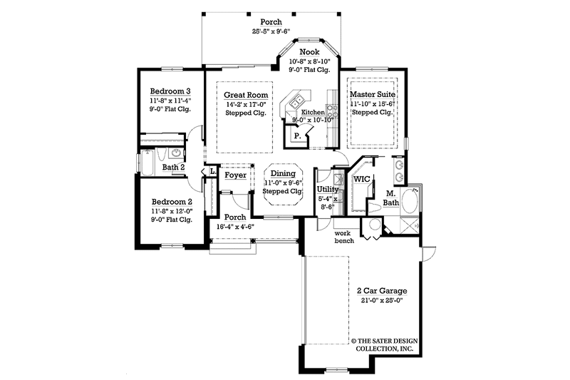 Home Plan - Floor Plan - Main Floor for Country House Plan #930-234 - 3 bed, 2 bath