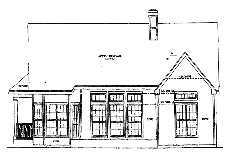 Architectural House Design - Exterior - Rear Elevation for Country House Plan #472-215 - 3 bed, 2 bath