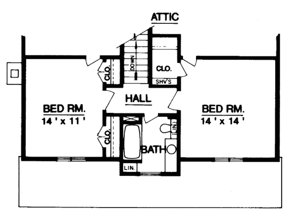 Home Plan - Colonial Floor Plan - Upper Floor Plan #45-442