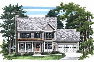Colonial Exterior - Front Elevation Plan #927-727