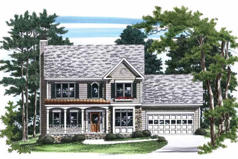 Home Plan - Colonial Exterior - Front Elevation Plan #927-727