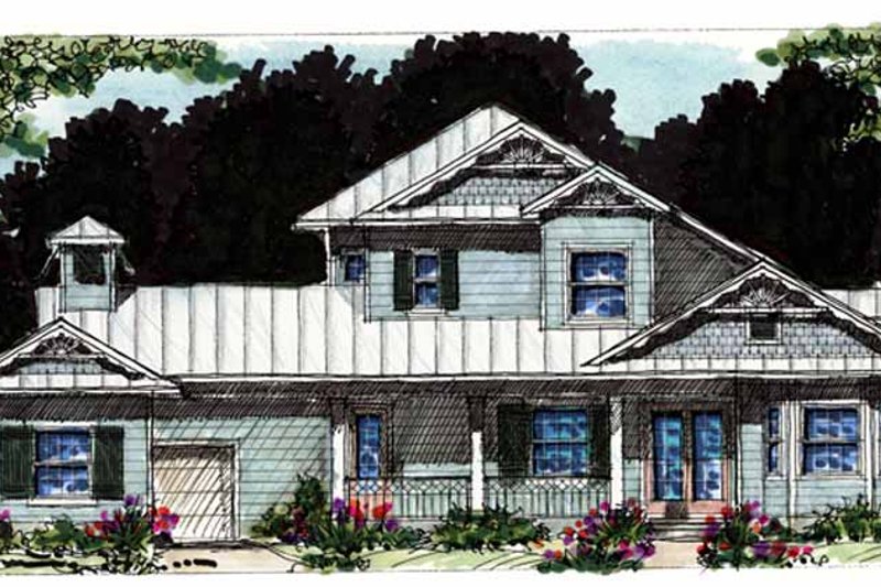 Architectural House Design - Country Exterior - Front Elevation Plan #1007-55