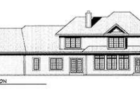 Exterior - Rear Elevation for European House Plan #70-547 - 4 bed, 3.5 bath