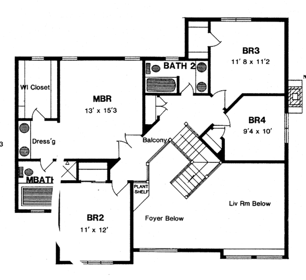 Home Plan - Traditional Floor Plan - Upper Floor Plan #316-215