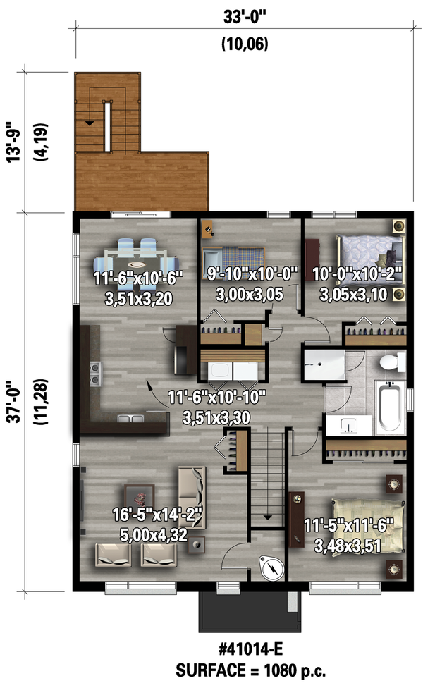 Contemporary Floor Plan - Upper Floor Plan #25-4548