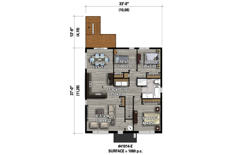 Architectural House Design - Floor Plan - Upper Floor 1 for Contemporary House Plan #25-4548 - 9 bed, 3 bath