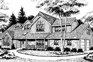 House Blueprint - Country Exterior - Front Elevation Plan #456-102