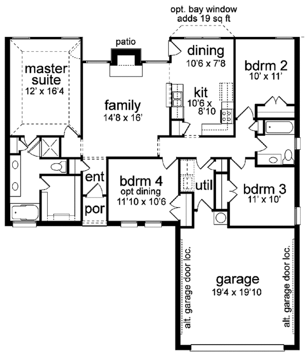 Home Plan - Ranch Floor Plan - Main Floor Plan #84-644