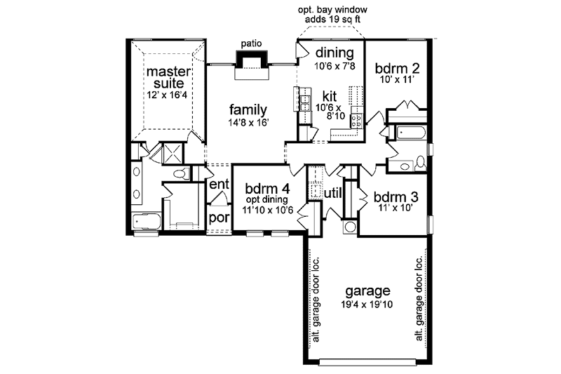 Dream House Plan - Floor Plan - Main Floor for Ranch House Plan #84-644 - 4 bed, 2 bath