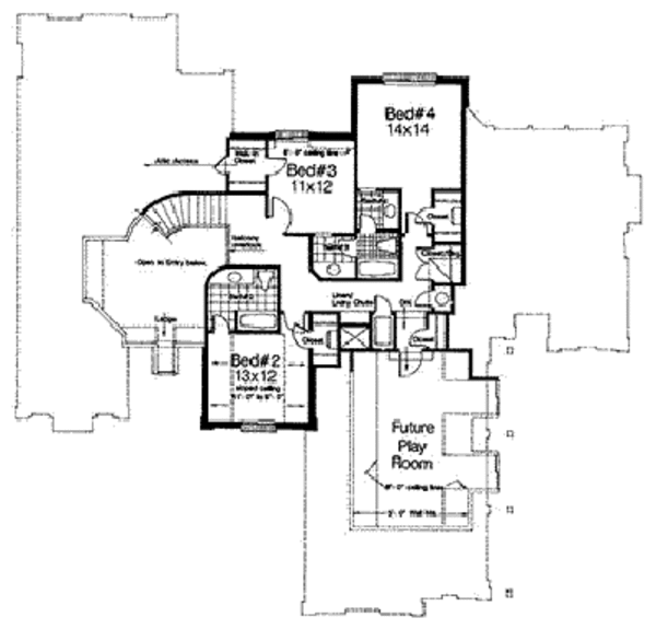 European Floor Plan - Upper Floor Plan #310-639