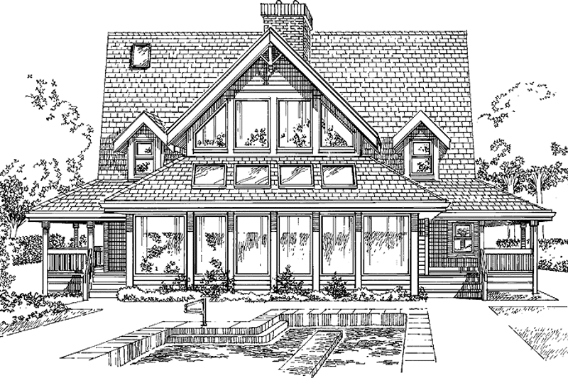 Home Plan - Exterior - Rear Elevation for Country House Plan #47-1000 - 3 bed, 2.5 bath