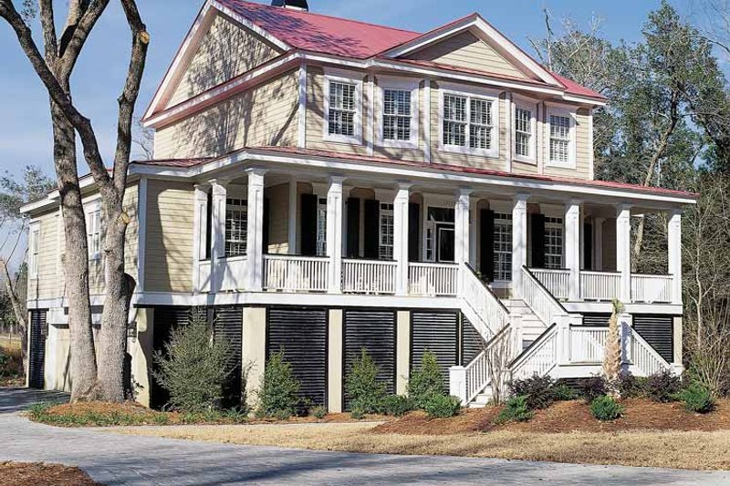 Architectural House Design - Country Exterior - Front Elevation Plan #37-242