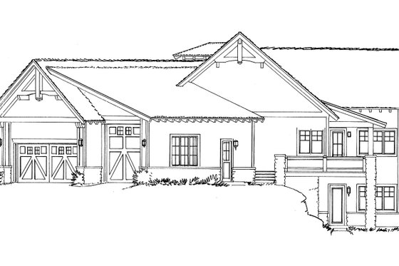 Exterior - Other Elevation for Ranch House Plan #942-32 - 4 bed, 4.5 bath