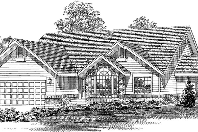 House Blueprint - Ranch Exterior - Front Elevation Plan #47-807