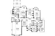 Mediterranean Style House Plan - 4 Beds 4.5 Baths 4005 Sq/Ft Plan #930-267 