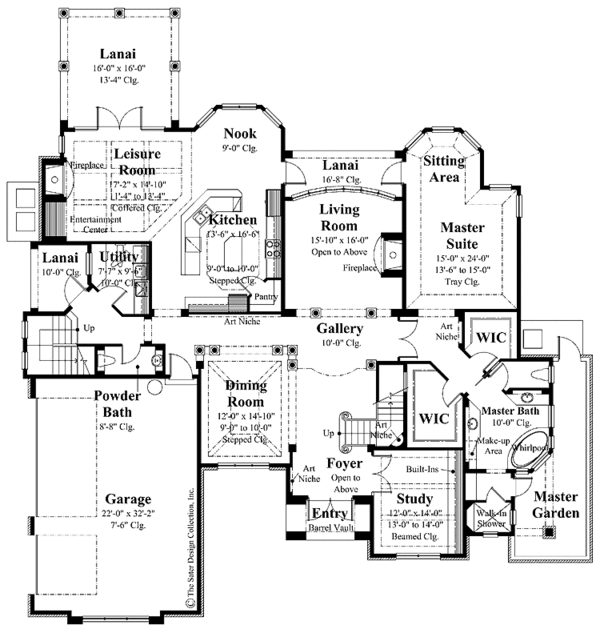 Architectural House Design - Mediterranean Floor Plan - Main Floor Plan #930-267