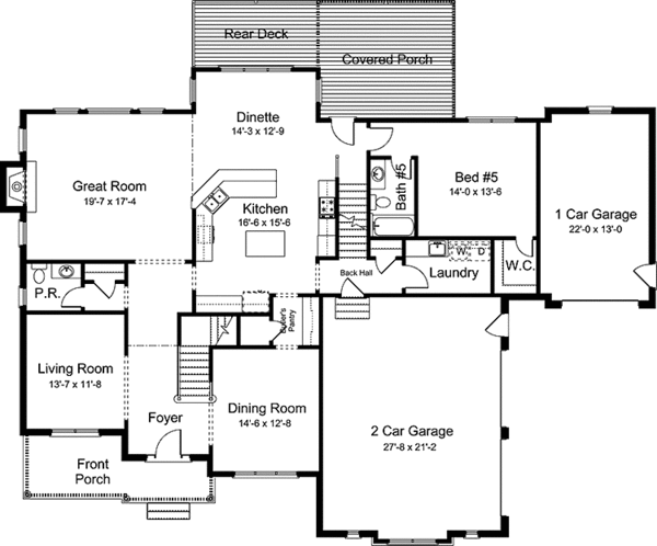 House Plan Design - European Floor Plan - Main Floor Plan #994-31