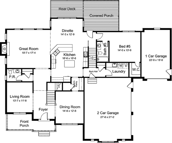 House Blueprint - European Floor Plan - Main Floor Plan #994-31