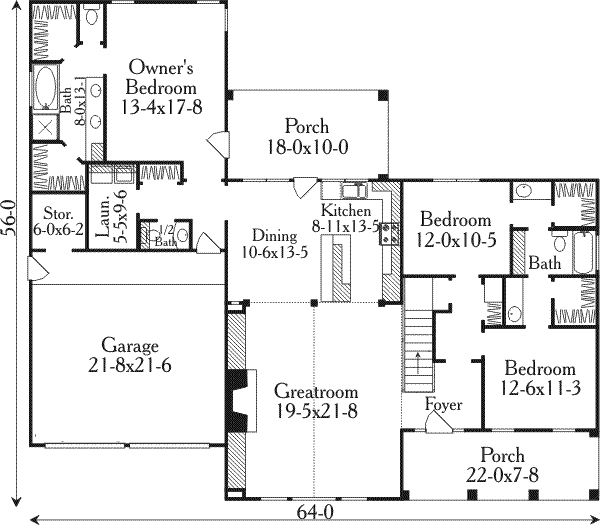Dream House Plan - Traditional Floor Plan - Main Floor Plan #406-246
