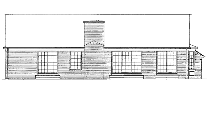 House Blueprint - Exterior - Rear Elevation for Ranch House Plan #72-718 - 2 bed, 2.5 bath