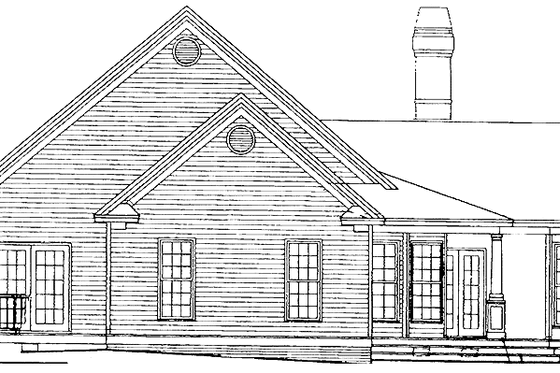 Exterior - Rear Elevation for Country House Plan #929-452 - 3 bed, 2 bath
