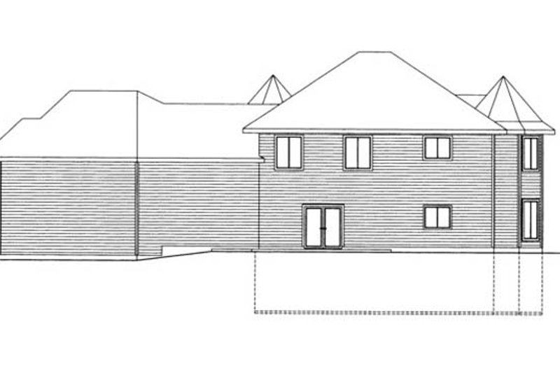 Home Plan - Exterior - Rear Elevation for Victorian House Plan #117-864 - 3 bed, 2.5 bath