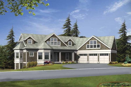 Exterior - Front Elevation 1 for Craftsman House Plan #132-485 - 4 bed, 4.5 bath