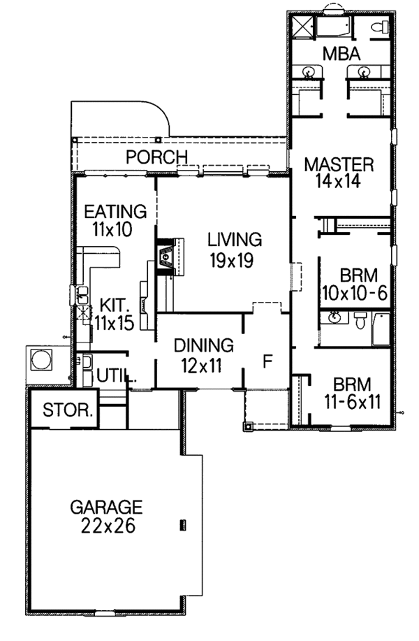 House Plan Design - Ranch Floor Plan - Main Floor Plan #15-342