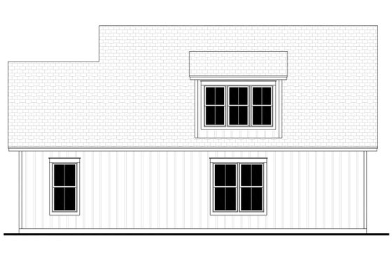 Exterior - Rear Elevation for Farmhouse House Plan #430-236, 1 bath