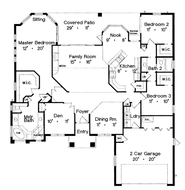 House Plan Design - Mediterranean Floor Plan - Main Floor Plan #417-669