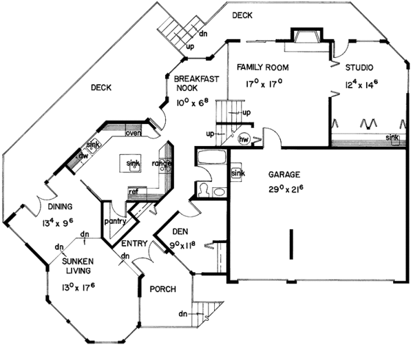 House Plan Design - Contemporary Floor Plan - Main Floor Plan #60-861