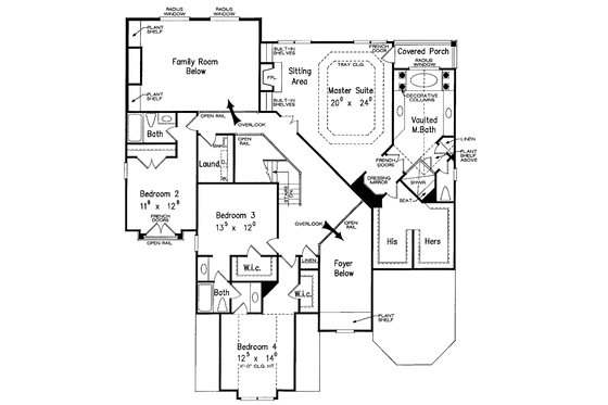 Floor Plan - Upper Floor for Mediterranean House Plan #927-639 - 5 bed, 4.5 bath