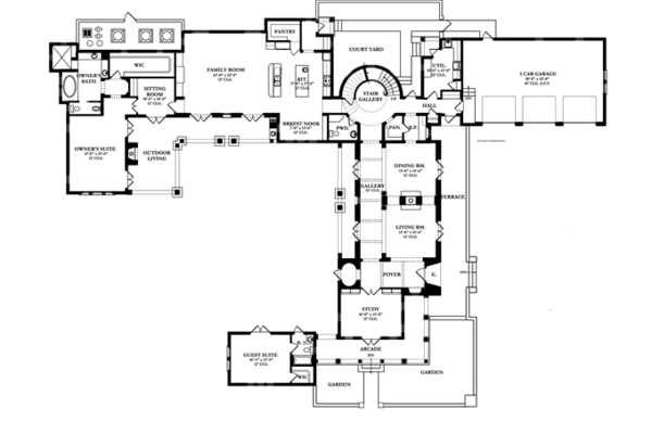 Mediterranean Floor Plan - Main Floor Plan #1058-12