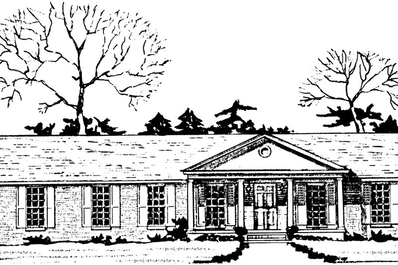 House Blueprint - Colonial Exterior - Front Elevation Plan #10-290