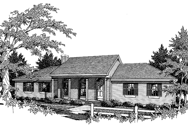 Architectural House Design - Country Exterior - Front Elevation Plan #456-48
