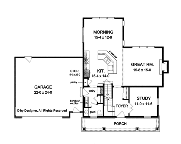 Home Plan - Country Floor Plan - Main Floor Plan #1010-124
