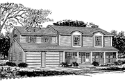 Colonial Style House Plan - 3 Beds 2.5 Baths 1900 Sq/Ft Plan #315-124 