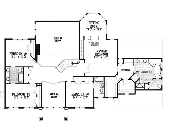House Blueprint - Contemporary Floor Plan - Upper Floor Plan #953-52