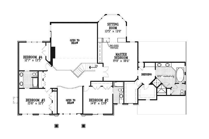 Home Plan - Floor Plan - Upper Floor for Contemporary House Plan #953-52 - 4 bed, 3.5 bath
