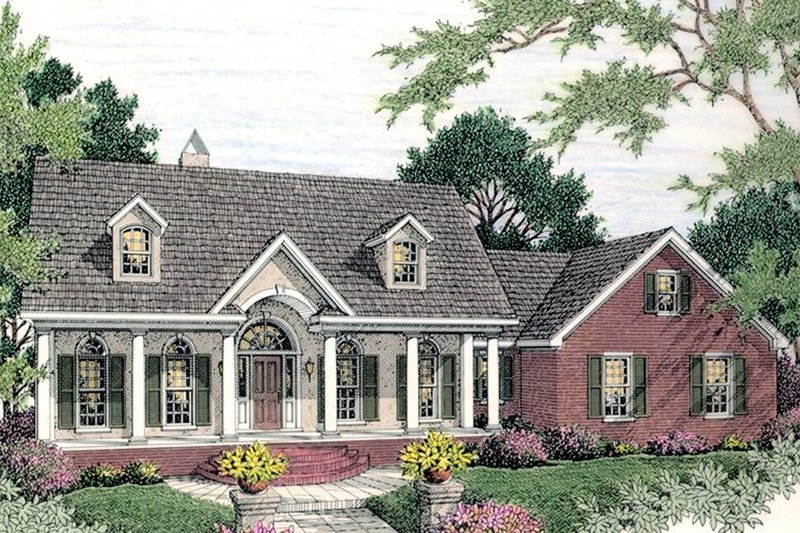 Architectural House Design - Colonial Exterior - Front Elevation Plan #406-129