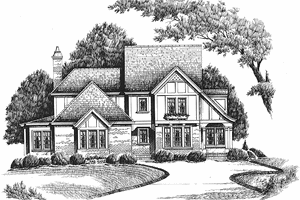 House Design - Exterior - Front Elevation for Tudor House Plan #429-233 - 4 bed, 3.5 bath